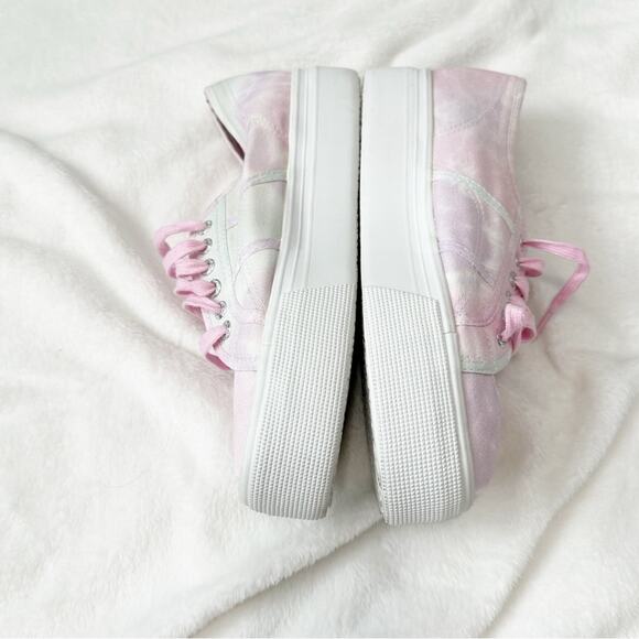 Superga pink tie dye platform sneakers size 8.5 41.5 lace up - Picture 4 of 9